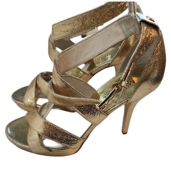 Michael Kors Shoes - Michael Kors Gold Strappy Heels